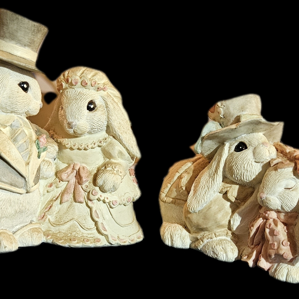 The PATCHFIELD BUNNIES Collection  Cream and Pink Decor Bunny Accents